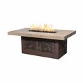 The Outdoor Plus 60 x 36 Rectangle Outback Fire Pit, Deer Country Design, Rustic White Concrete Top, Liquid Propane OPT-OBDC6036PCE12V-RWH-GRY-LP